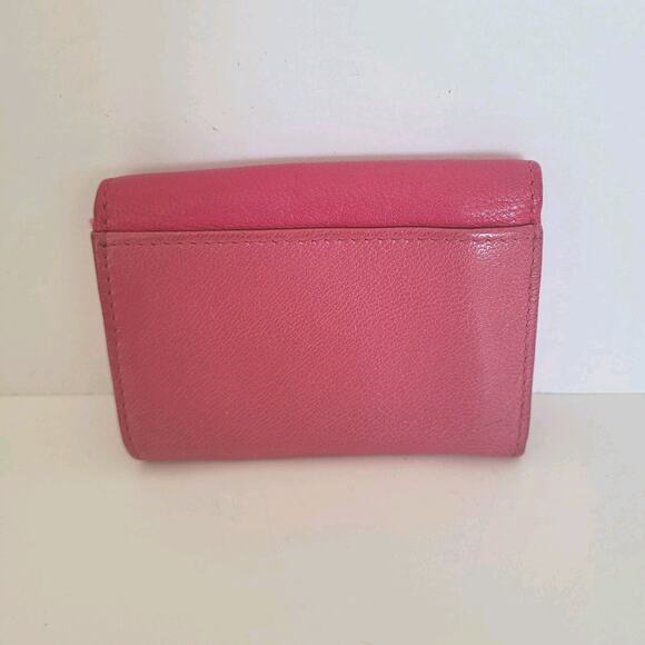Yves Saint Lauren YSL Leather Calfskin Pink Wallet Small Card Coin Holder Logo - Picture 2 of 14